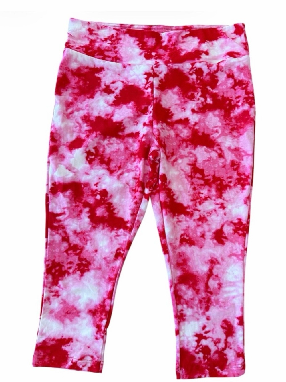 Terra & Sky NWT Pink And Red Tie Dye Capri Leggings High Rise Plus Size 1X